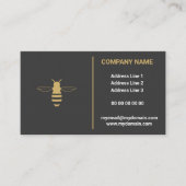 Bienenlogo Minimalistisch Elegant Black & Gold Bie Visitenkarte (Vorderseite)