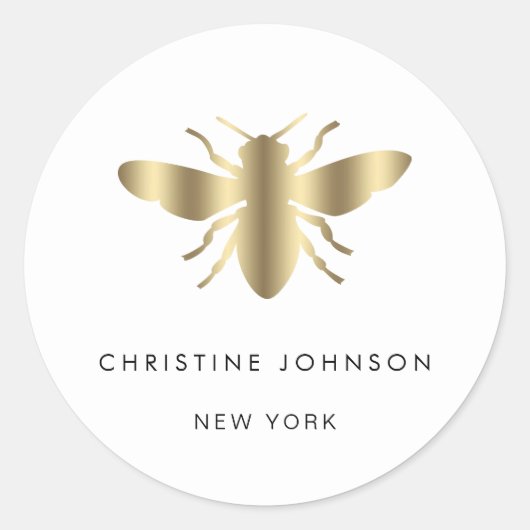 Bienenlogo Runder Aufkleber (Vorderseite)