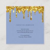 Bienenlogo und blaue Hydrangea-Quadrat-Visitenkart Quadratische Visitenkarte (Rückseite)