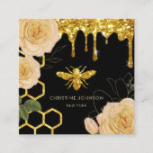 Bienenlogo und quadratische Visitenkarte für Rose (Vorderseite)