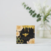 Bienenlogo und quadratische Visitenkarte für Rose (Stehend Vorderseite)