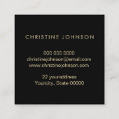 Bienenlogo und Wildblumen Quadratische Visitenkarte (Rückseite)