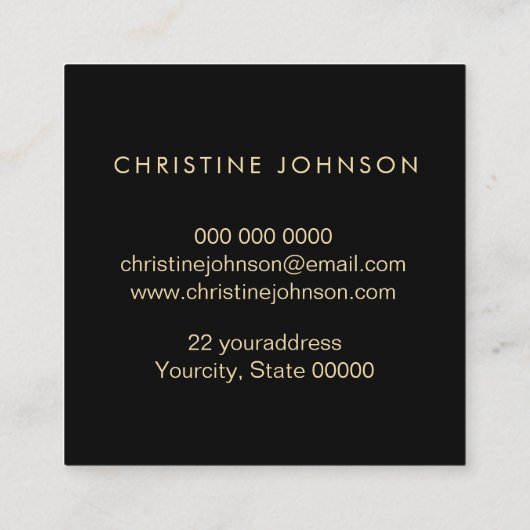 Bienenlogo und Wildblumen Quadratische Visitenkarte (Rückseite)