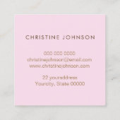 Bienenlogo und Wildblumen rosa Quadratische Visitenkarte (Rückseite)