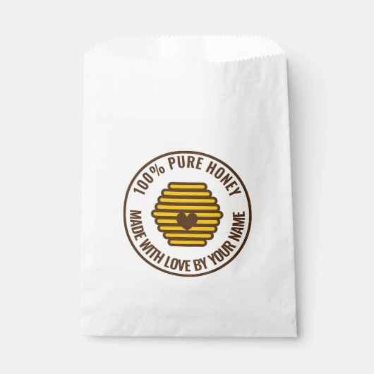 Bienenlogos: Beutel für Honig oder Wachsgeschenke Geschenktütchen (Vorderseite)