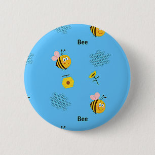 Bienenmuster auf blau button