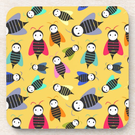 Bienenmuster Getränkeuntersetzer (Vorderseite)