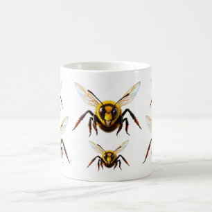 Bienenmuster-Insektenillustration Kaffeetasse