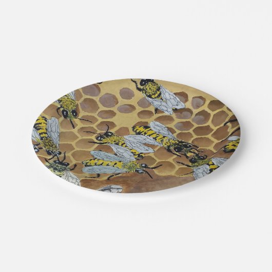 Bienenpapier-Teller Pappteller (Schrägansicht)