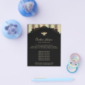 Bienenpastellwabe auf schwarz flyer (Einzeln)