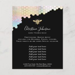 Bienenpastellwabe auf schwarzem Hintergrund Flyer