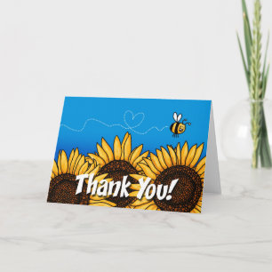 Bienenpfad Sonnenblume - vielen Dank Dankeskarte