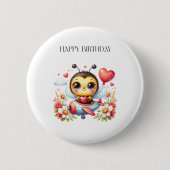 Bienenpilot Geburtstag Button (Vorderseite)