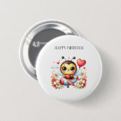 Bienenpilot Geburtstag Button (Vorne & Hinten)