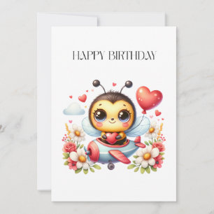 Bienenpilot Geburtstag Dankeskarte