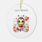 Bienenpilot Geburtstag Keramik Ornament (Links)