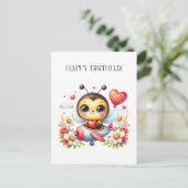 Bienenpilot Geburtstag Postkarte (Stehend Vorderseite)