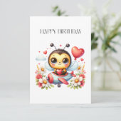 Bienenpilot Geburtstag RSVP Karte (Stehend Vorderseite)
