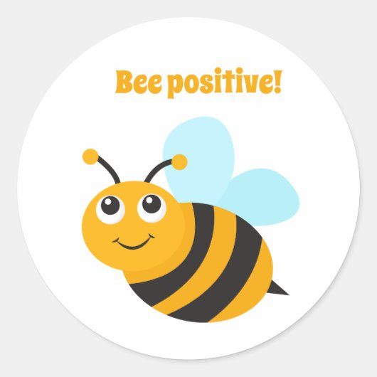 Bienenpositiv Runder Aufkleber (Vorderseite)