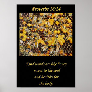 Bienenposter. Freundliche Worte sind wie Honig Chr Poster