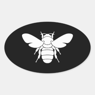 Bienenprint Ovaler Aufkleber