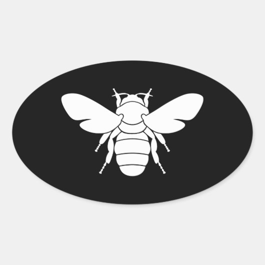 Bienenprint Ovaler Aufkleber (Vorderseite)