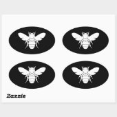Bienenprint Ovaler Aufkleber (Blatt)