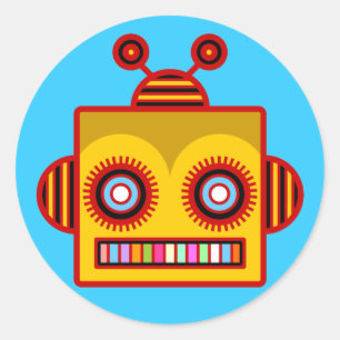 Bienenrobot-Fun-Aufkleber Runder Aufkleber