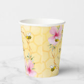 Bienenrosa Blumen Gartengarten Party Brautparty Pappbecher (Rechts)