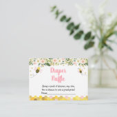 Bienenrosa Gold Floral Baby Dusche Windelwanne Raf Begleitkarte (Stehend Vorderseite)