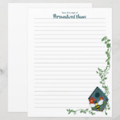 Bienen's Birdhouse Ballet Lined Paper Sheet (Vorne/Hinten)