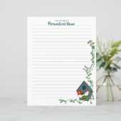 Bienen's Birdhouse Ballet Lined Paper Sheet (Stehend Vorderseite)