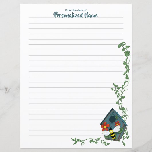 Bienen's Birdhouse Ballet Lined Paper Sheet (Vorderseite)