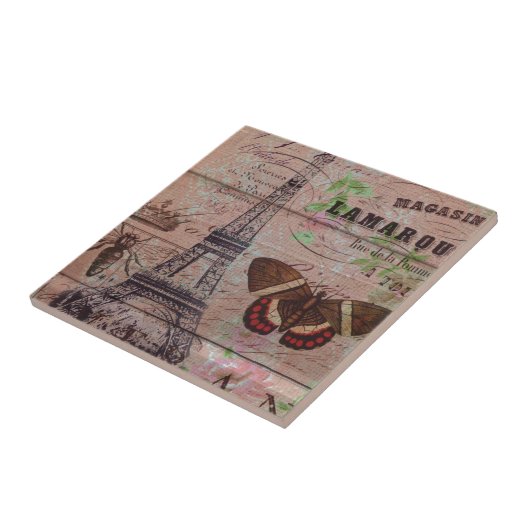 Bienenschmetterling Paris-Eiffelturm der Krone Fliese (Seite)