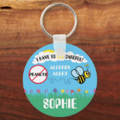 Bienenschonendes Erdnussallergisches Warnsignal Ki Schlüsselanhänger (Vorderseite)