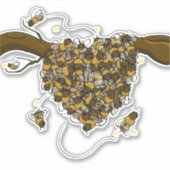 Bienenschwarm - Herzwarm Aufkleber (Vorderseite)