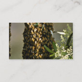 Bienenschwarm in den Baum Rosa-Blumen Visitenkarte (Rückseite)