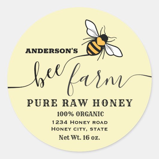 Bienenscribe Runder Aufkleber (Vorderseite)