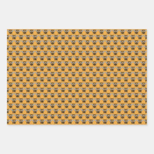Bienensortiment: Fünf Wrapping Paper Sheets Geschenkpapier Set (Vorderseite 3)