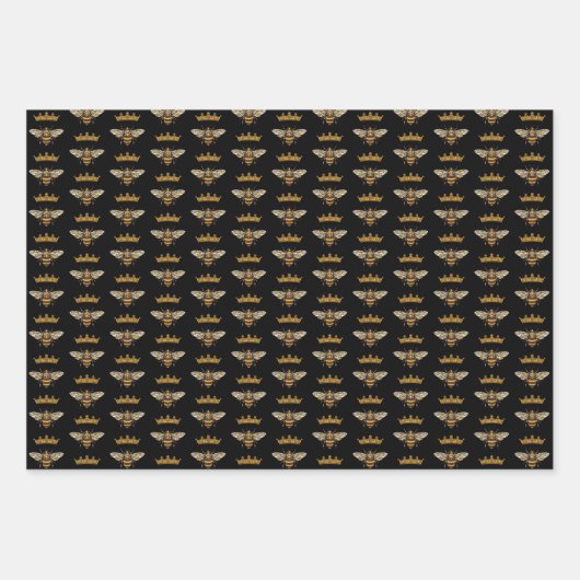 Bienensortiment: Fünf Wrapping Paper Sheets Geschenkpapier Set (Vorderseite 2)