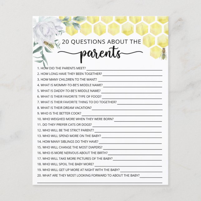 Bienenspiele über die Eltern (Vorderseite)