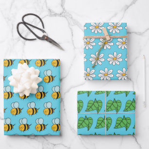 Bienenstäcke Blätter Wrapping Paper Set 3