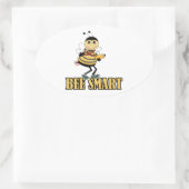 Bienenstarbe mit Bleistift Ovaler Aufkleber (Tasche)