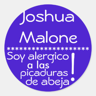 Bienenstich Allergy Label Runder Aufkleber