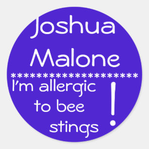 Bienenstich Allergy Label Runder Aufkleber