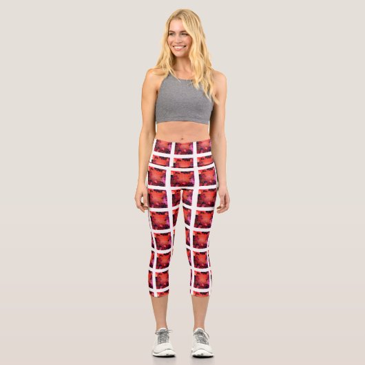 Bienenstöbchenmuster Capri Leggings (Vorderseite)