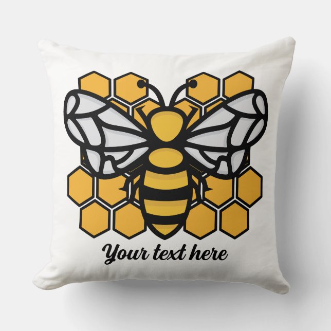 Bienenstock-bearbeitbares Kissen (Vorderseite)