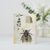Bienenstock-Blume Postkarte (Stehend Vorderseite)