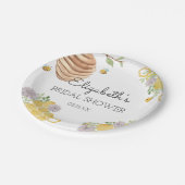 Bienenstock-Brautparty Pappteller (Schrägansicht)