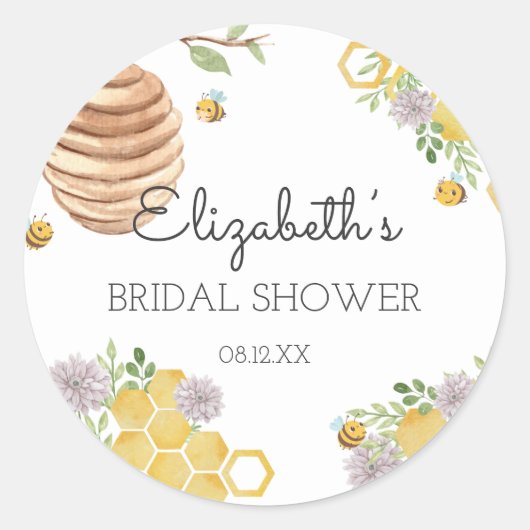 Bienenstock-Brautparty Runder Aufkleber (Vorderseite)